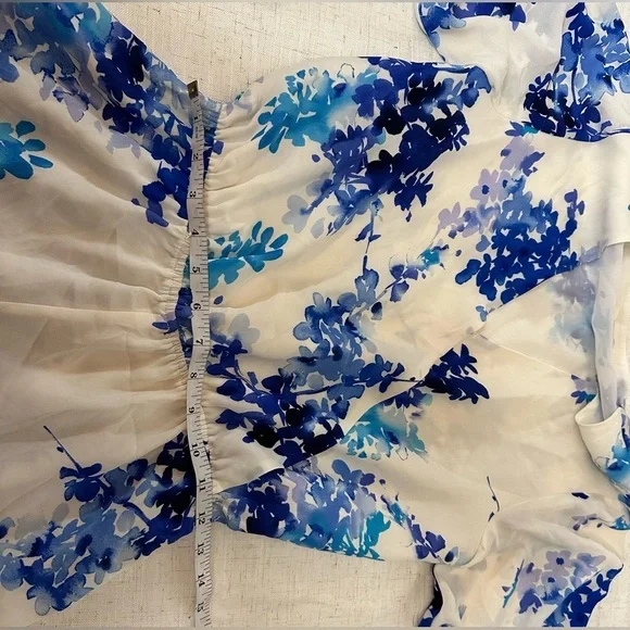 Olive & Oak Blue Floral Wrap Dress - Picture 5 of 12